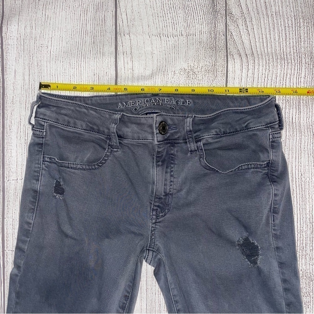 AMERICAN EAGLE OUTFITTERS Women’s Super Stretch Denim Skinny Jeans Grey Size 6 - Picture 9 of 11